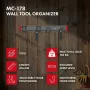 Maclean MC-178 Sieninis Plieninis Įrankių Organizatorius, 136 kg Apkrova, 816 mm Plotis, Skydas su Skylutėmis