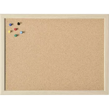 Magnetoplan kamštinė lenta su mediniu rėmu 1000 x 600 mm, natūralus presuotas kamštis, savaime užsitraukiantis, tvirtinama prie sienos, skirta smeigti užrašams, priminimams ir nuotraukoms (121924)