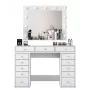 Makiažo stalas Kalune Design BJ119 - 2895 Baltas su LED veidrodžiu
