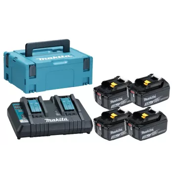 Makita 197970-3 18V LXT ličio jonų akumuliatoriaus ir įkroviklio rinkinys (5.0Ah, BL1850B, DC18RC)