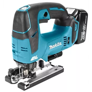 Makita DJV182RTJ 18V LXT Bešepetinis Dėlionės Rinkinys su 2x5.0Ah Akumuliatoriais, Įkrovikliu ir Dėžute