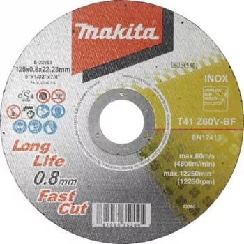 Makita E-22953 pjovimo diskas 125 mm, 1 vnt., aliuminio oksidas, 80 m/s