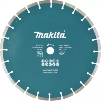 Makita E-23226 deimantinis pjovimo diskas 355 mm x 25,4 mm kiauryme, segmentuotas, betonui, mūrui, akmeniui