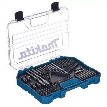 Makita ME-15126 18V LXT belaidis suktuvas-grąžtas su 70 dalių antgalių rinkiniu, 2 akumuliatoriais, įkrovikliu ir dėklu