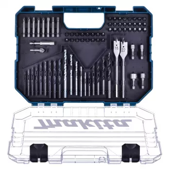 Makita ME-15126 18V LXT belaidis suktuvas-grąžtas su 70 dalių antgalių rinkiniu, 2 akumuliatoriais, įkrovikliu ir dėklu