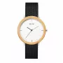 MAM MAM687 Unisex 39mm medinis laikrodis su juodu odiniu dirželiu