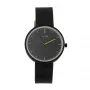 MAM MAM96 unisex laikrodis, 39 mm, japoniškas kvarcinis mechanizmas, juodas medinis korpusas, juodas odinis dirželis