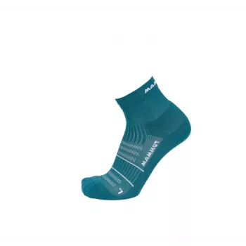 Mammut Trail Running Targeted Cushion Quarter Socks – Deep Teal/White (Unisex, EU 44-46)