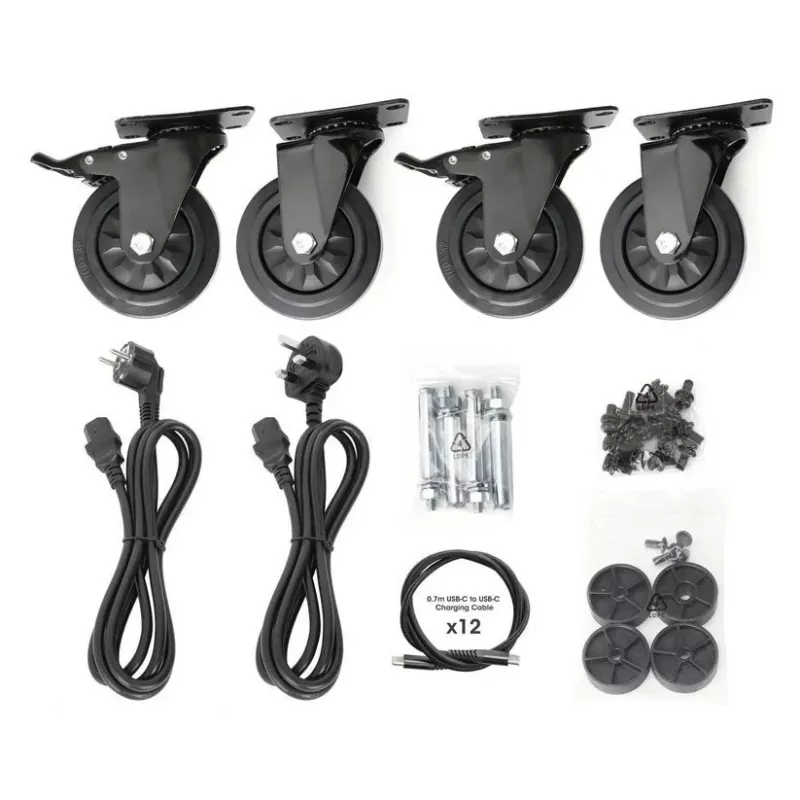 Manhattan 12-Bay USB-C nešiojamųjų kompiuterių įkrovimo spinta ant ratukų, 65W vienam prievadui, 780W bendra galia, plieninė, juoda, UK ir EU laidai, 395x32.5x290mm skyriai