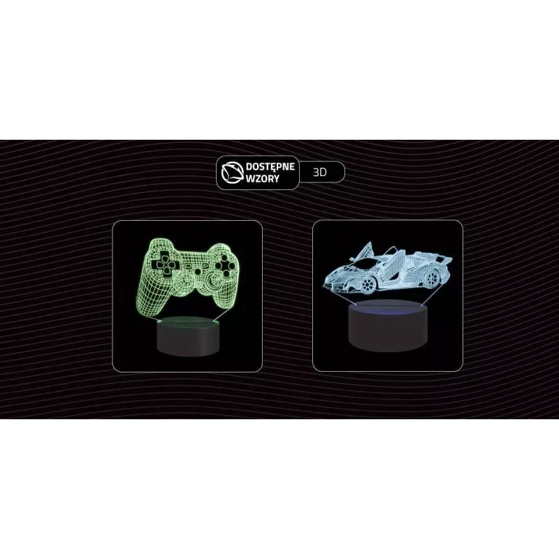Manta SNL64RGB LED lempa 3D RGB dekoratyvinė šviesa automobiliui