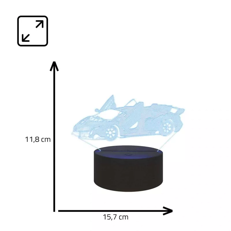 Manta SNL64RGB LED lempa 3D RGB dekoratyvinė šviesa automobiliui