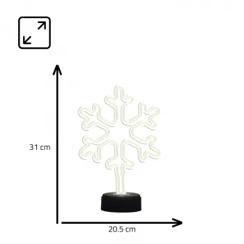 Manta SNL84WH LED Sniegės Dekoratyvinė Lemputė, Šalta Balta, Baterijomis Varoma, Kabinama, Plastikinė, Balta, 200 mm