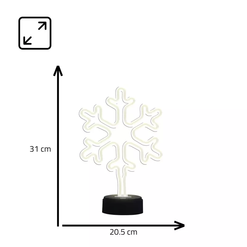 Manta SNL84WH LED Sniegės Dekoratyvinė Lemputė, Šalta Balta, Baterijomis Varoma, Kabinama, Plastikinė, Balta, 200 mm
