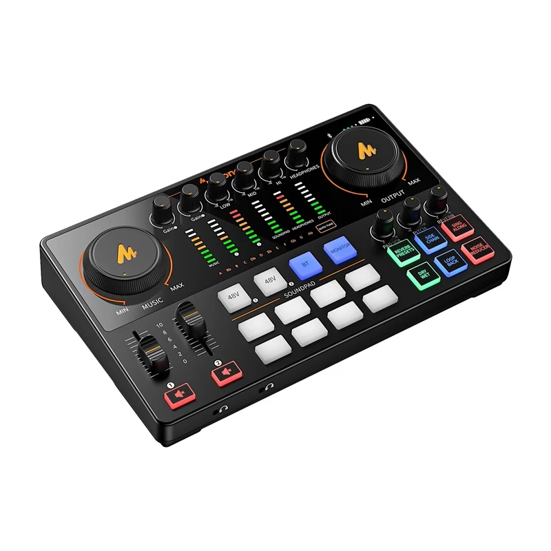 Maono AME2 GEN2 USB-C garso plokštė – 2 XLR/TRS kombinuotos įvestys, +48V fantominis maitinimas, baterija