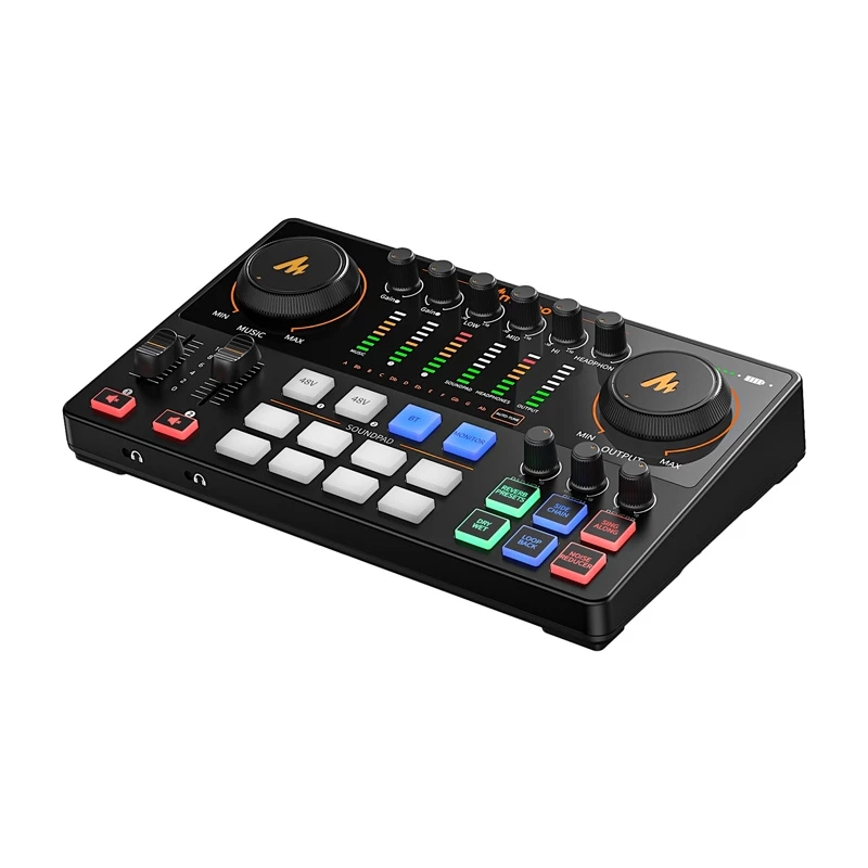 Maono AME2 GEN2 USB-C garso plokštė – 2 XLR/TRS kombinuotos įvestys, +48V fantominis maitinimas, baterija