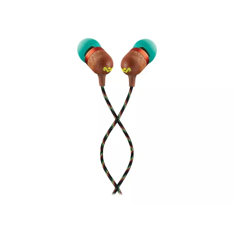 Marley Smile Jamaica laidinės ausinės su mikrofonu ir USB-C, 9 mm tvarkyklės – Rasta (EM-JE042-RA)