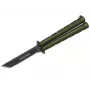 Martinez Albainox K25 Balisong Drugelio Peilis Žalia Aliuminio Rankena Nerūdijančio Plieno Clip Point Ašmenys