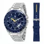 Maserati vyriškas kvarcinis chronografinis laikrodis R8871612039 45mm nerūdijančio plieno korpusas juodas ciferblatas odinis dirželis
