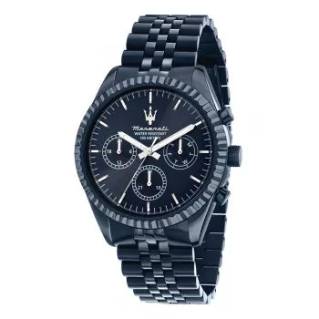 Maserati vyriškas chronografinis laikrodis Successo R8873600011 – 44 mm nerūdijančio plieno korpusas, mėlynas ciferblatas, kvarcinis