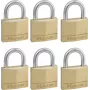 Master Lock 140EURSIX 6 vienetų komplektas vienodo rakto spynų rinkinys 22mm žalvarinis korpusas