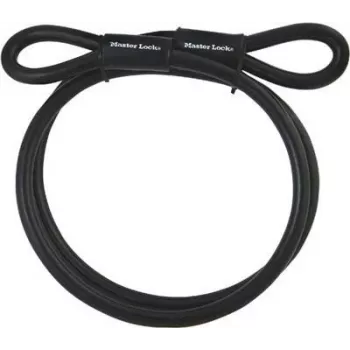 Master Lock 49EURD Apsauginis kabelis su kilpomis, 1,8 m pintas plienas su skaidria vinilo danga