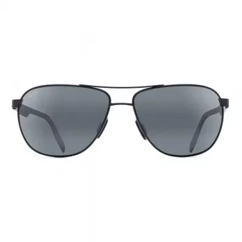 MAUI JIM vyriški poliarizuoti akiniai nuo saulės 728-2M – matinio juodo rėmelio, neutraliai pilki lęšiai