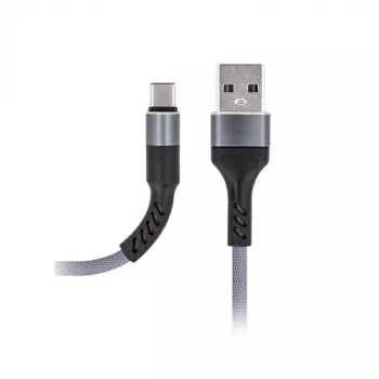 MAXLIFE Type-C laidas 1 m pilkas, USB-A į USB-C, greitas įkrovimas 2A, duomenų sinchronizavimas