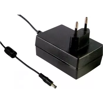 MEAN WELL GSM36E18-P1J 36W medicininės klasės AC/DC maitinimo šaltinis, 18V 2A, IEC320-C8 įvadas, DC 2,1x5,5mm kištukas