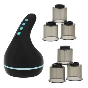 MEDIVON Eclipse Cupping Massager su puodeliais – dinaminė vakuuminė terapija, raudona šviesa ir šiluma, 12 lygių, belaidis