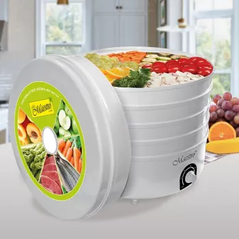 MEO Maestro MR-766 White 520 W plaktuvas su turbo režimu, 5 greičiais, nerūdijančio plieno plakikliais ir tešlos kabliukais