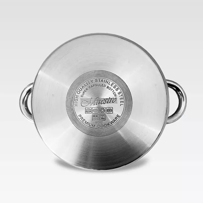 MEO nerūdijančio plieno garų puodų rinkinys 4L, 22 cm, 3 pakopų, tinka indukcijai, sidabrinis MR-2900-22