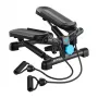 MERACH MR-2354B2 Mini Stepper su pasipriešinimo juostomis, hidrauliniais cilindrais, LCD ekranu, juodas