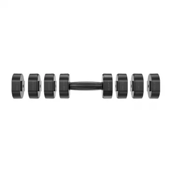 MERACH MR-2444 Reguliuojami hanteliai (2 vnt. rinkinys) - 2,5-24 kg, 15 nustatymų, sukamasis ratukas, juoda/raudona