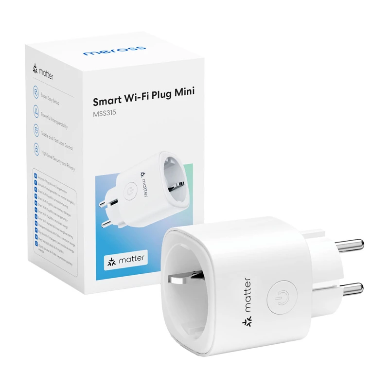 MEROSS MSS315CFH-EU Smart Plug su energijos stebėjimu (Matter) (4 vienetų rinkinys)
