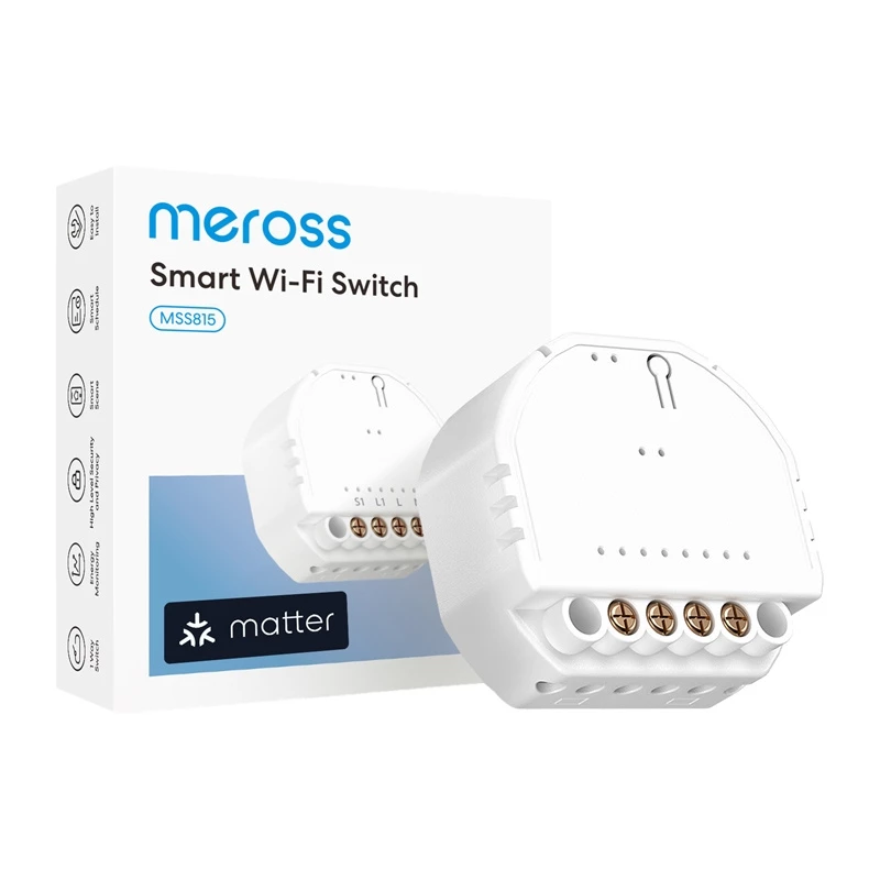 MEROSS MSS815MAQUA-UN Smart Wi-Fi lizdų 4 vnt. rinkinys (2.4GHz, US kištukas, be papildomo įrenginio)