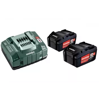 Metabo 18V LiHD 5.5Ah baterijų ir ASC 145 „Air Cooled“ įkroviklio rinkinys (2 baterijos)