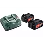 Metabo 18V LiHD 5.5Ah baterijų ir ASC 145 „Air Cooled“ įkroviklio rinkinys (2 baterijos)
