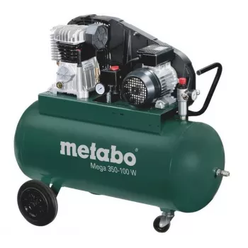 Metabo Kompressor MEGA 350-100 W 230V 90L 10bar 250L/min Oil-Lubricated Belt-Driven Air Compressor