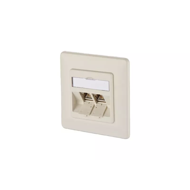 METZ CONNECT BTR E-DAT modul 8/8(8) UP CAT 6 tinklo rozetė, 2 x RJ45, perlo baltumo RAL 1013 1309121001-E