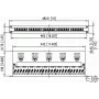 METZ CONNECT BTR UAE 25x8(8) Cat.6 ekranuotas pach panelis, 25 prievadų, 1U, šviesiai pilkas 130887-E