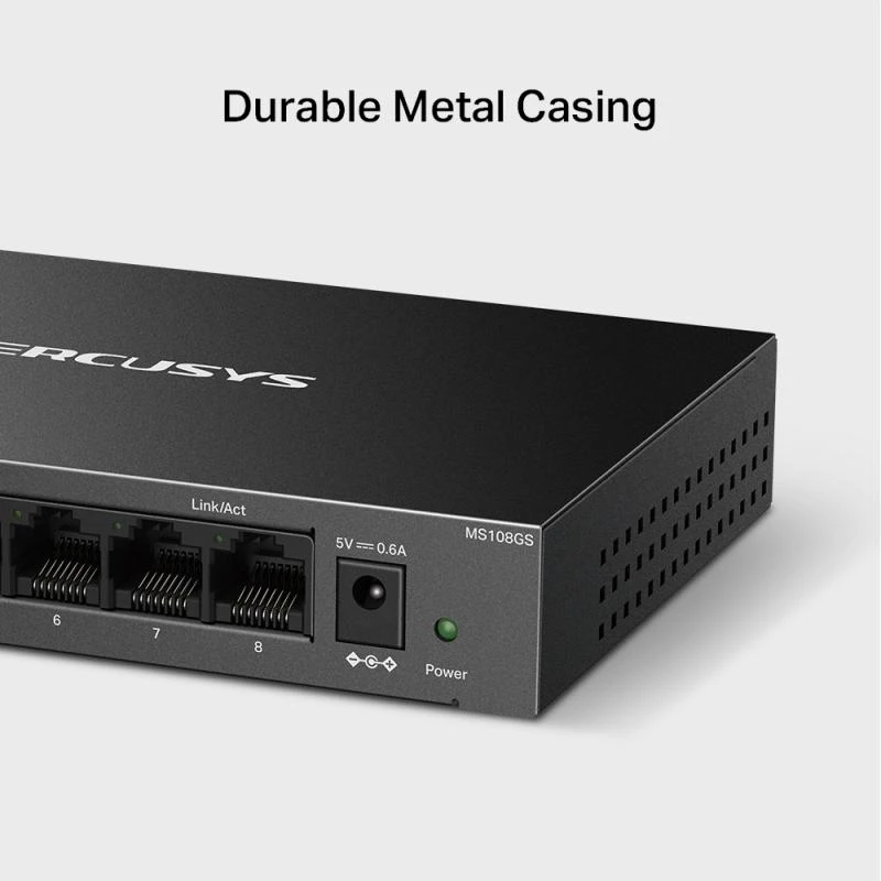 MEU Mercusys MS108G 8 prievadų gigabitinės „Desktop“ jungiklis (switch)
