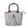 MIA TOMAZZI Moteriškas Petinės Krepšys WB201297GREY (21x18x7 cm) Pilka Natūrali Oda