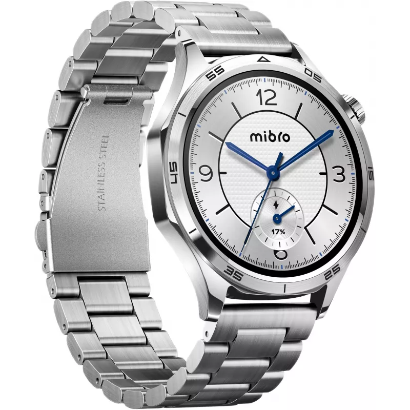 Mibro Watch GT išmanusis laikrodis su 1.75 inch HD TFT ekranu, sidabrinis (2 dirželiai)