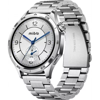 Mibro Watch GT išmanusis laikrodis su 1.75 inch HD TFT ekranu, sidabrinis (2 dirželiai)