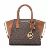 Michael Kors Jet Set Charm Oval Crossbody Bag Brown Signature Coated Canvas