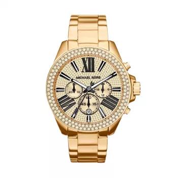 Michael Kors Bradshaw Women's Rose Gold-Tone Stainless Steel Chronograph Watch MK6095