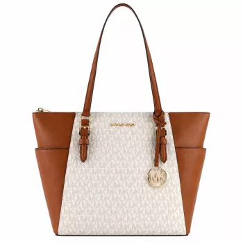 MICHAEL KORS Cece Vanilla Moteriškas Petinė Krepšys su Grandinės Dirželiu