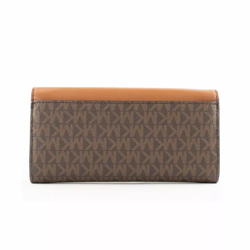 Michael Kors Jet Set Travel rudas Signature dengtos drobės portfelis-krepšys per petį 35F3GTVE7BBRO