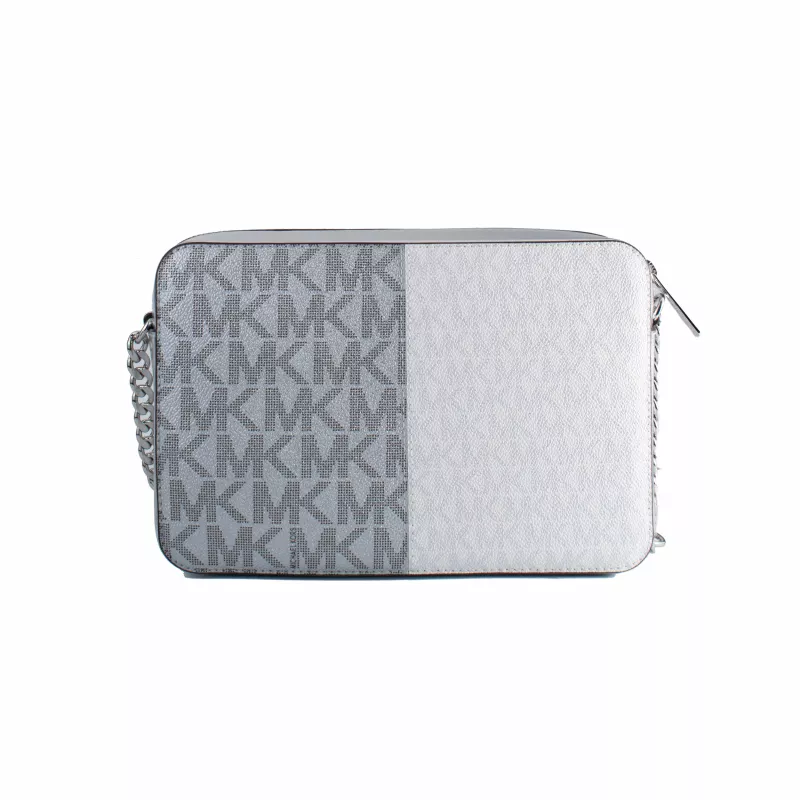 Michael Kors Jet Set Travel Crossbody Bag 35F5STTC9YSIL Sidabrinis Signature Coated Canvas