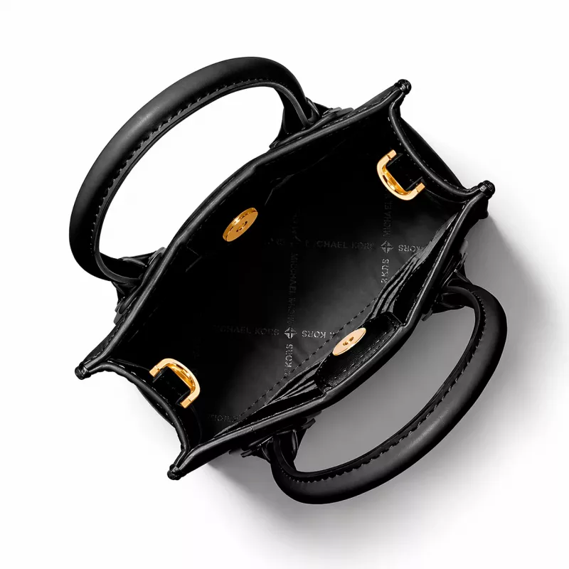 Michael Kors Jet Set Travel Crossbody Bag, Black, Signature Coated Canvas with Leather Trim, Gold-Tone Hardware, 15cm x 17cm x 6cm